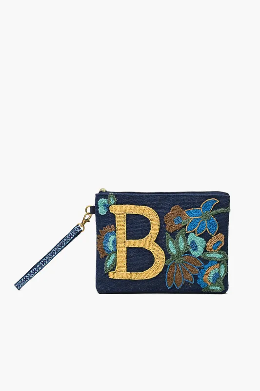 B Personalized Initial Embellished Wristlet Pouch sold by America & Beyond