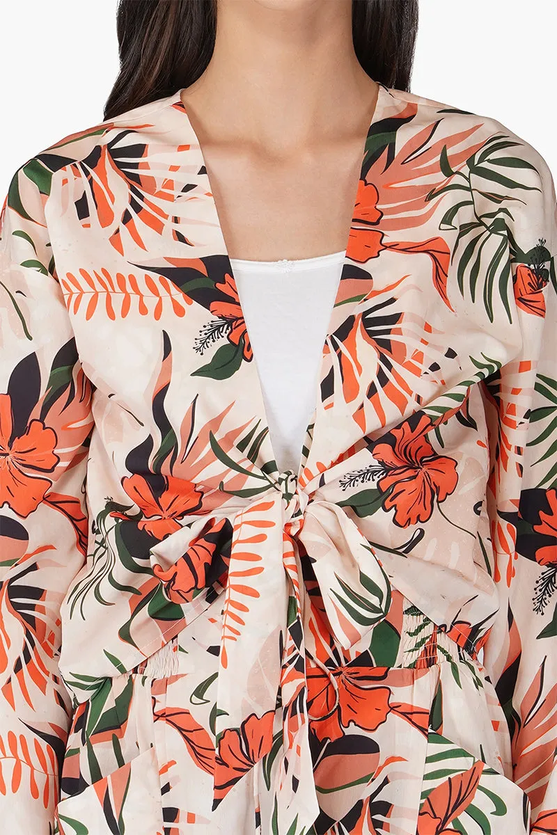 Tropical Sunset Front Tie Top sold by America & Beyond product image thumbnail 5