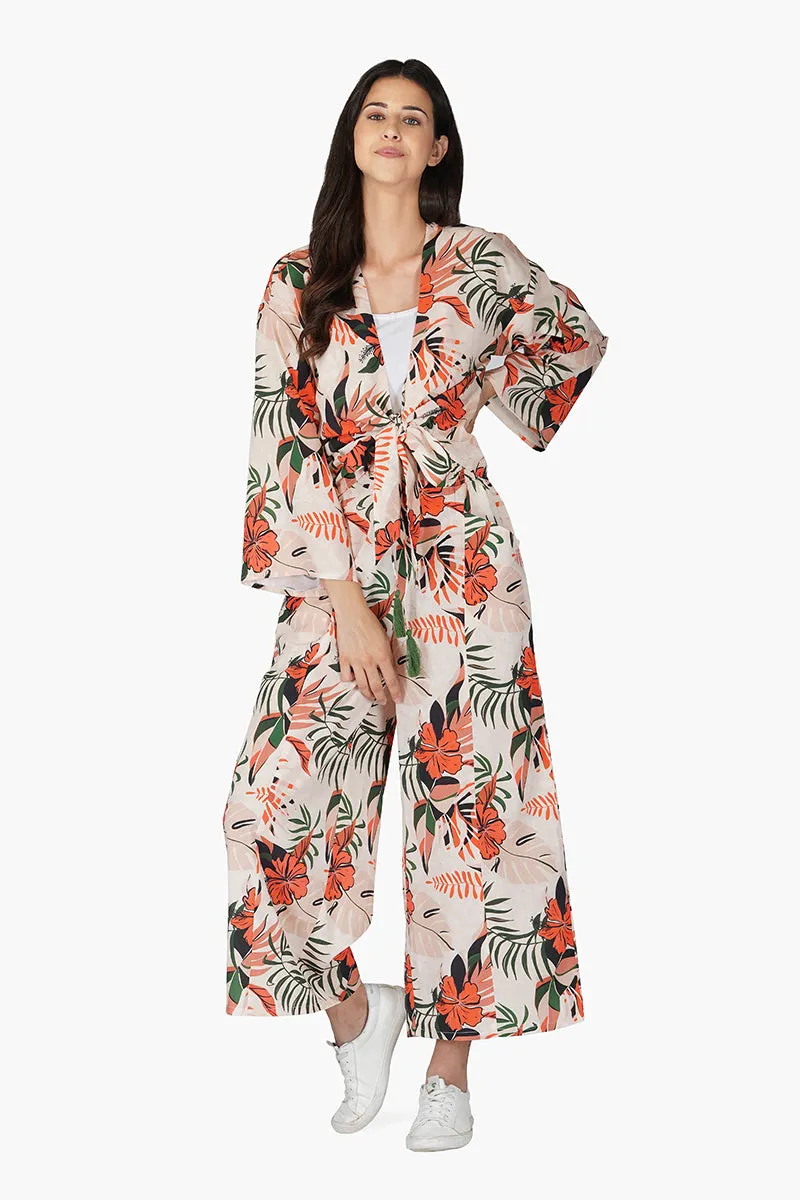 Tropical Sunset Front Tie Top sold by America & Beyond