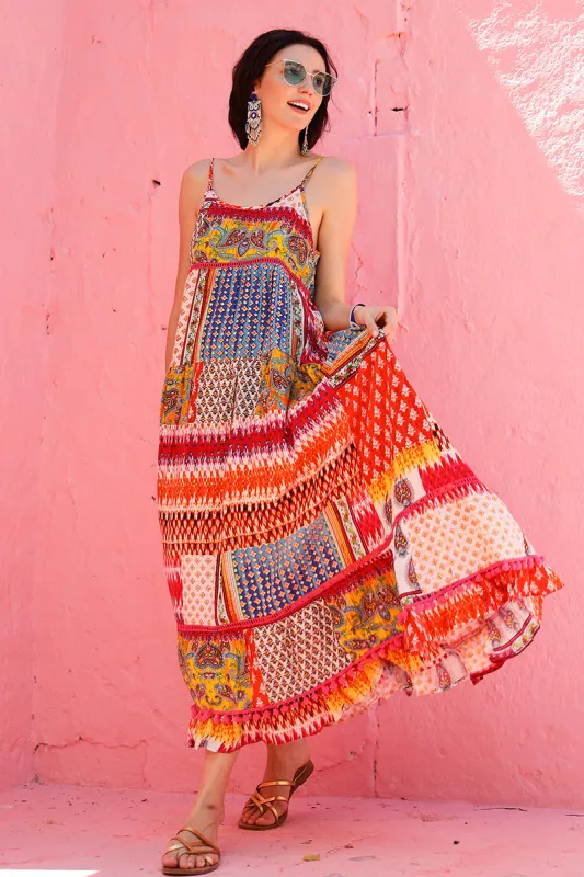 Fuchsia Rose Paisley Dress sold by America & Beyond