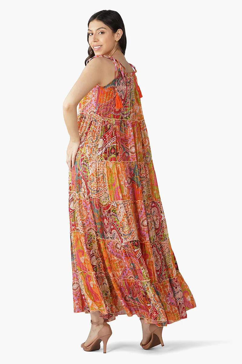 Barbara Printed Maxi Dress sold by America & Beyond product image thumbnail 4