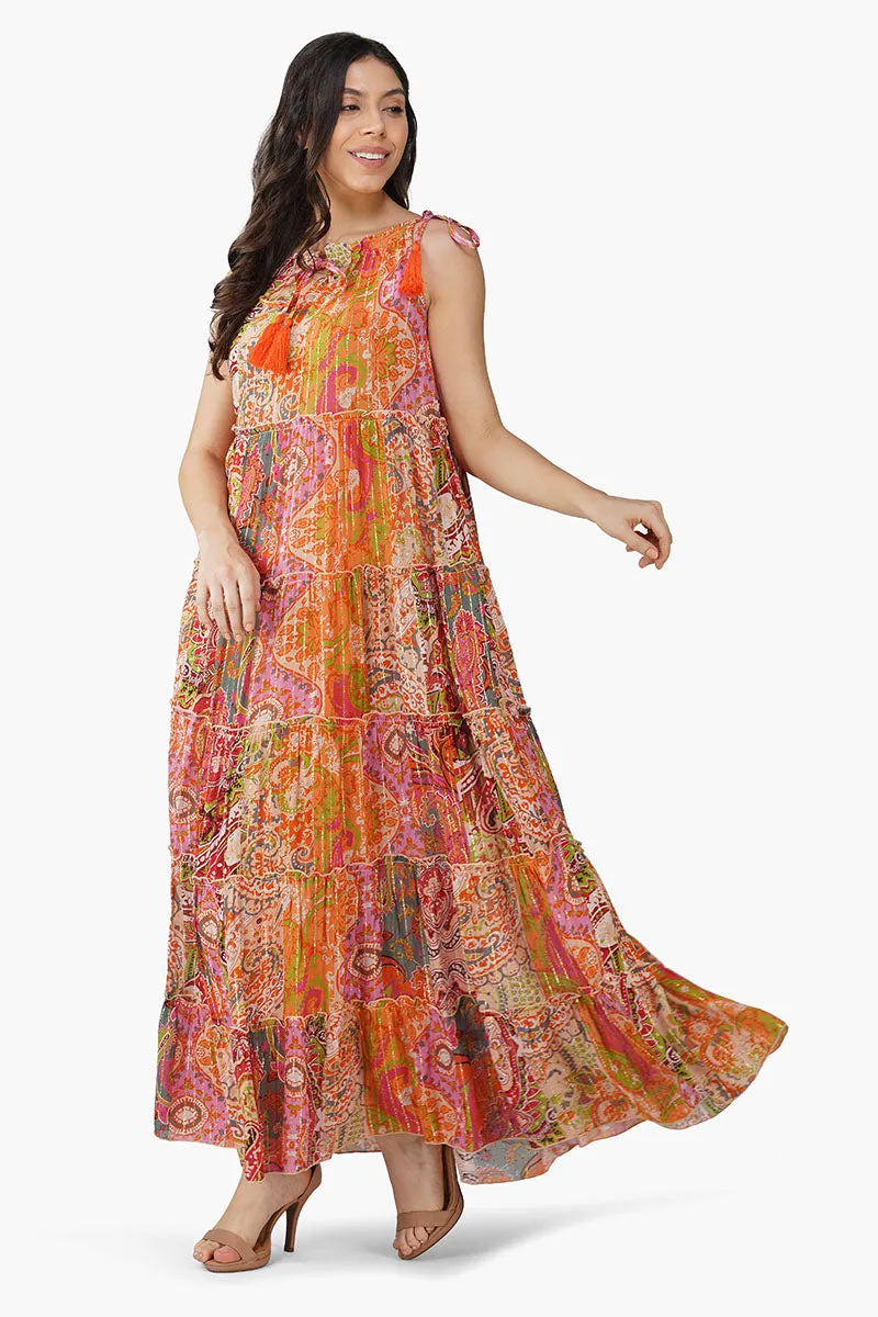 Barbara Printed Maxi Dress sold by America & Beyond product image thumbnail 3
