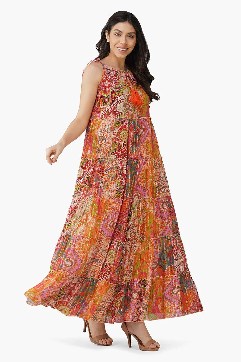 Barbara Printed Maxi Dress sold by America & Beyond product image thumbnail 2