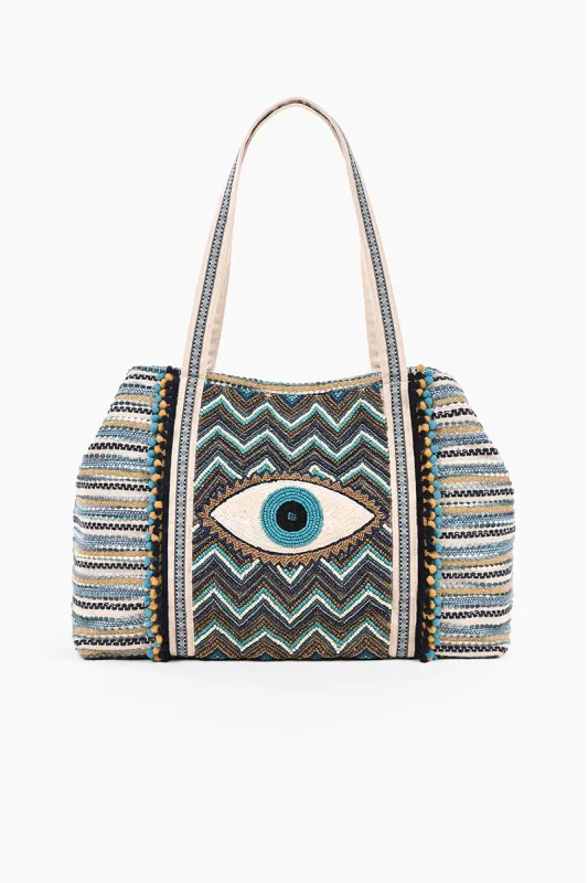 Grecian Nights Evil Eye Tote sold by America & Beyond