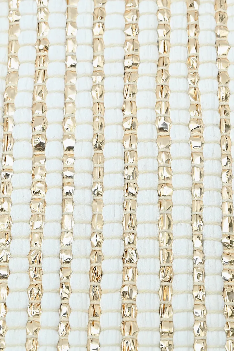 Natural Beauty Upcycled Hand Woven White Tote sold by America & Beyond product image thumbnail 2