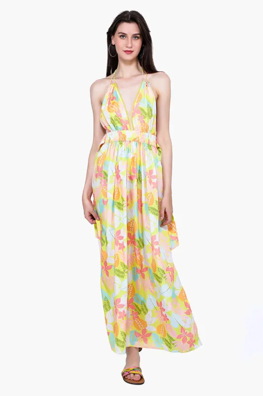 Lime Floral Maxi Dress sold by America & Beyond