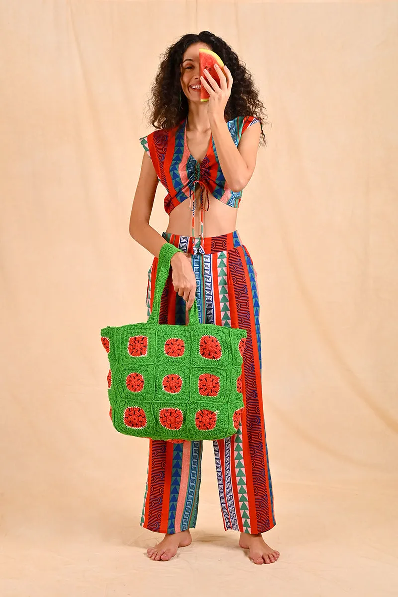 Watermelon Crochet Beach Tote sold by America & Beyond product image thumbnail 5