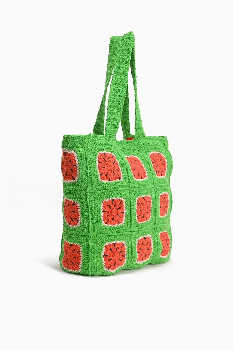Watermelon Crochet Beach Tote sold by America & Beyond product image thumbnail 3