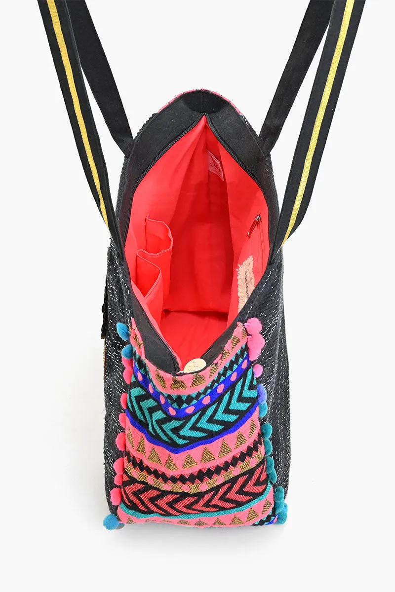 Embellished Shopper Tote Owl sold by America & Beyond product image thumbnail 5