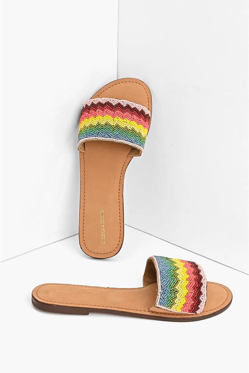 Field of Dreams Beaded Slide Sandals sold by America & Beyond product image thumbnail 5