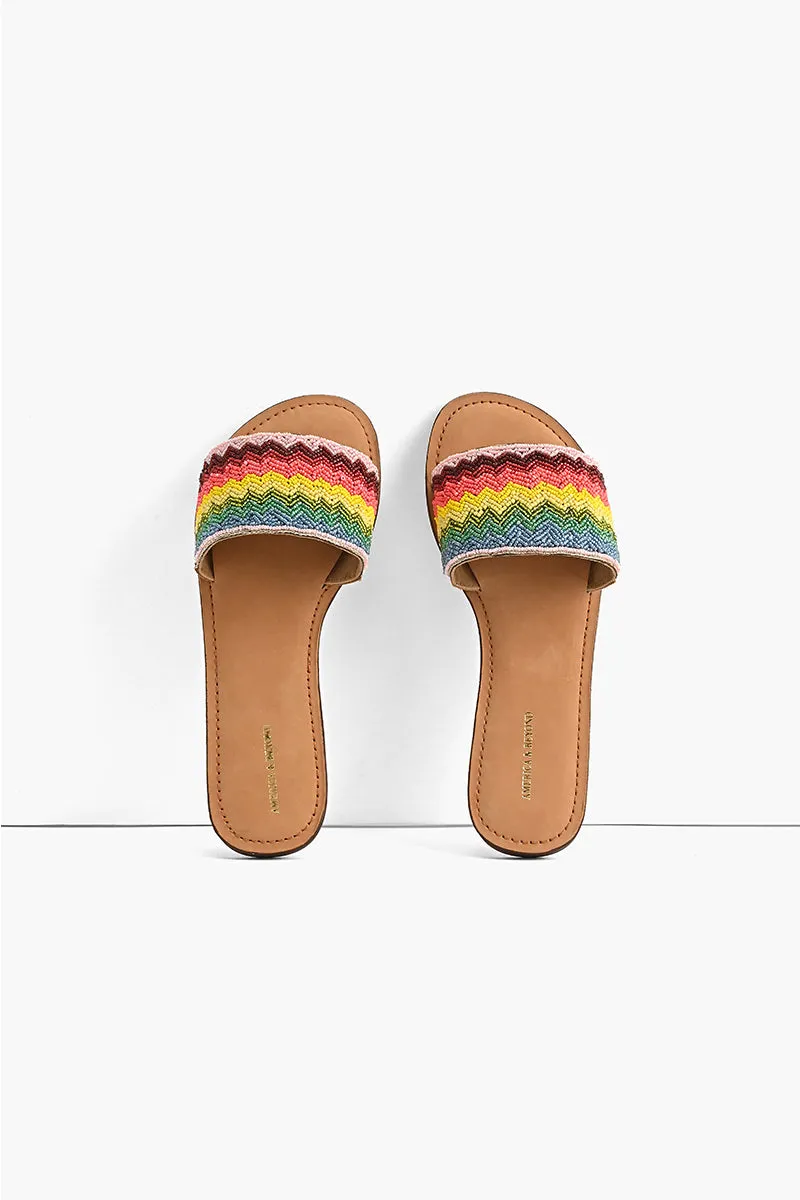 Field of Dreams Beaded Slide Sandals sold by America & Beyond