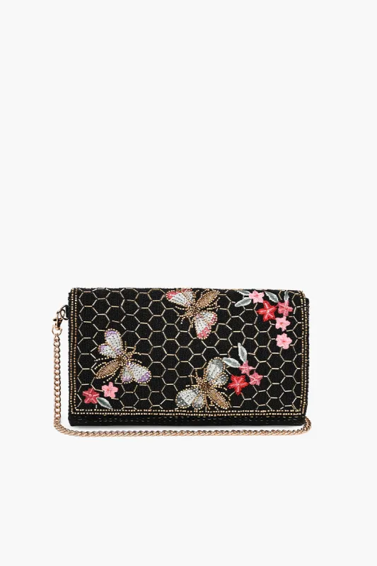 Midnight Black Honey Bee Clutch sold by America & Beyond