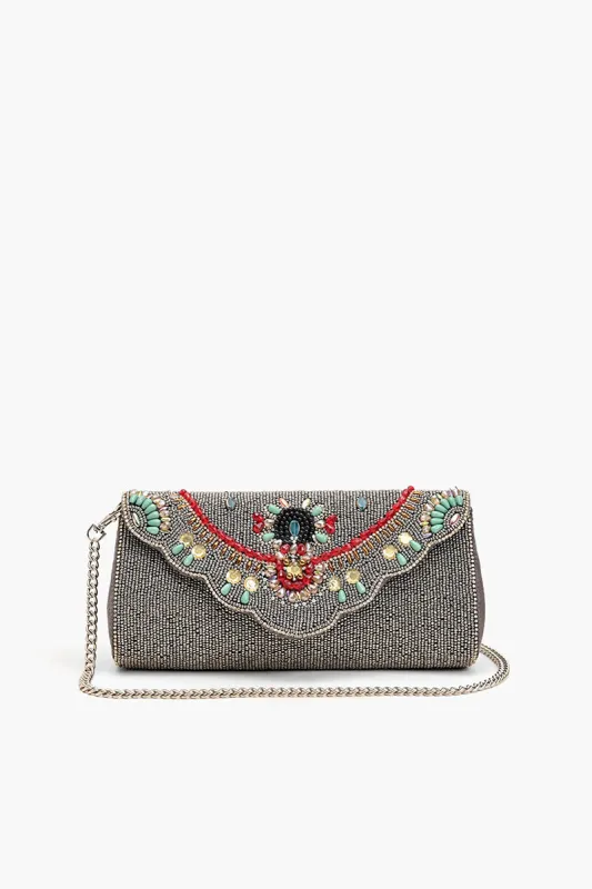 Silver Nights Clutch sold by America & Beyond