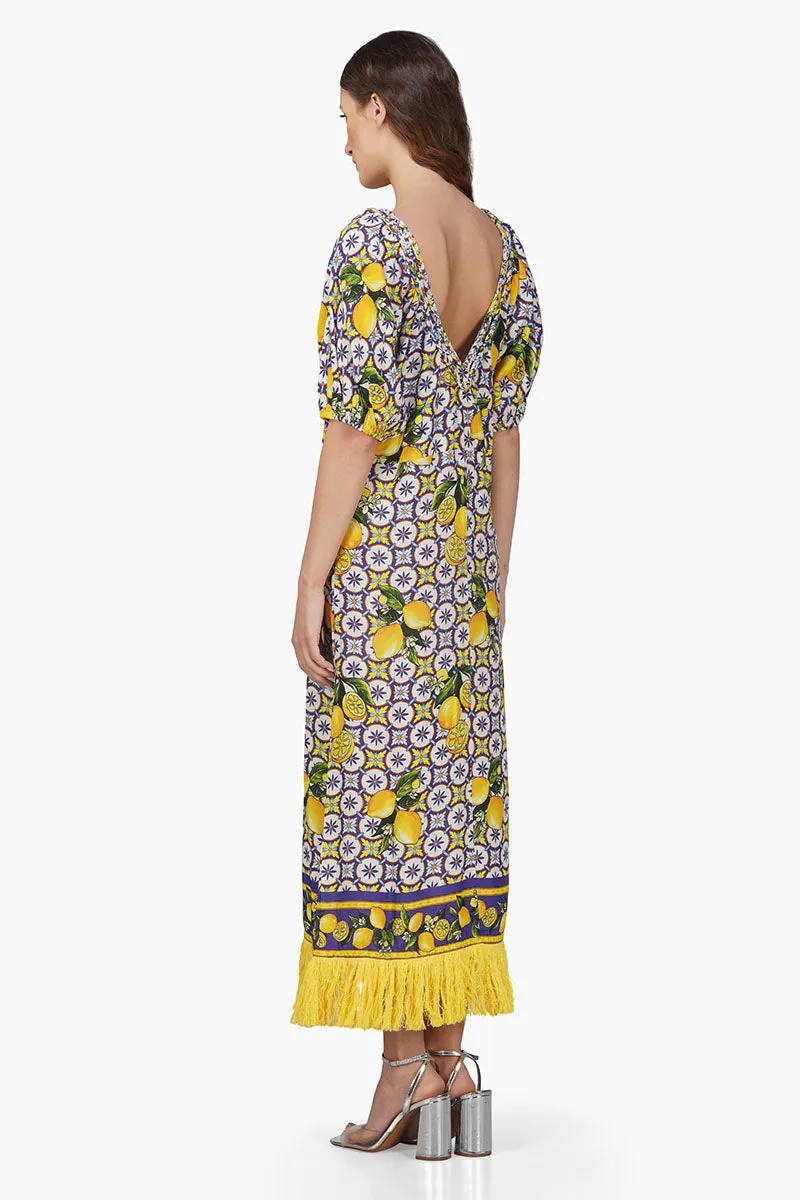 Citrus Lemon Printed Dress sold by America & Beyond product image thumbnail 5