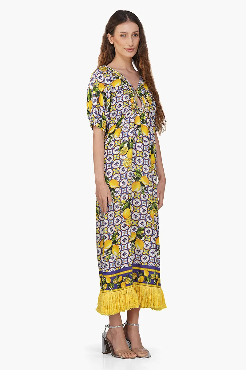 Citrus Lemon Printed Dress sold by America & Beyond product image thumbnail 3