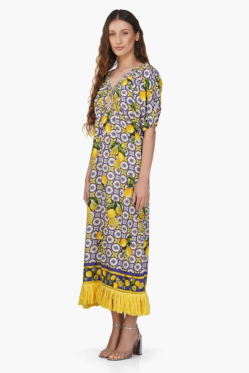 Citrus Lemon Printed Dress sold by America & Beyond product image thumbnail 4