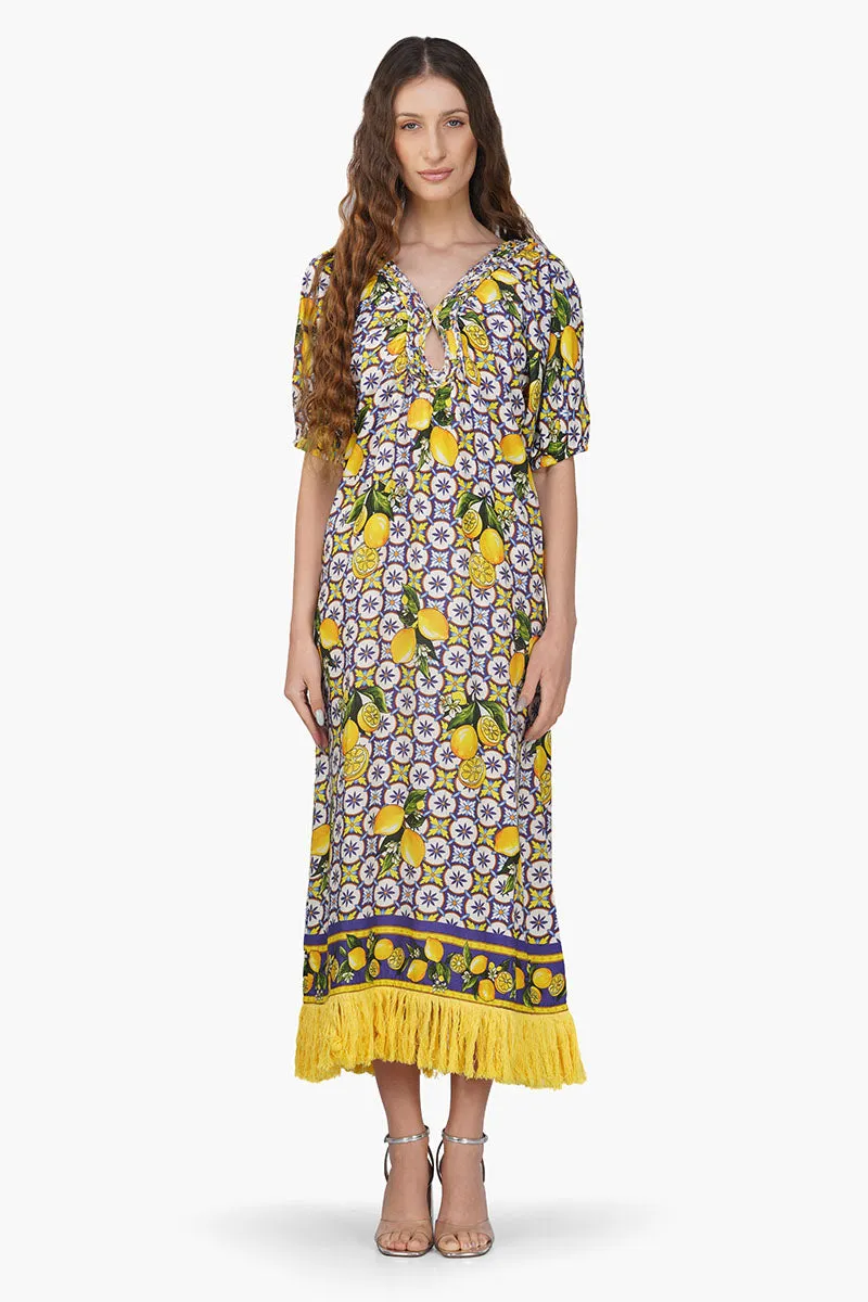 Citrus Lemon Printed Dress sold by America & Beyond product image thumbnail 2