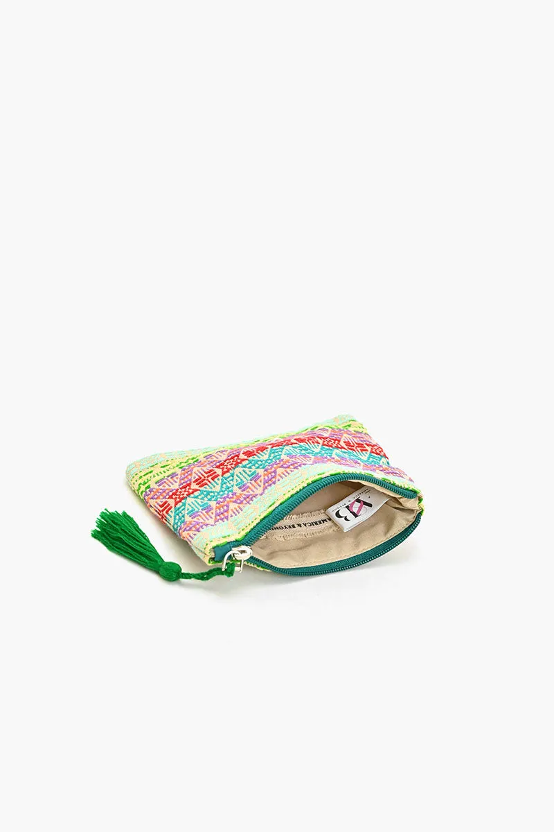 Teal Handwoven Jacquard Coin Bag sold by America & Beyond product image thumbnail 2