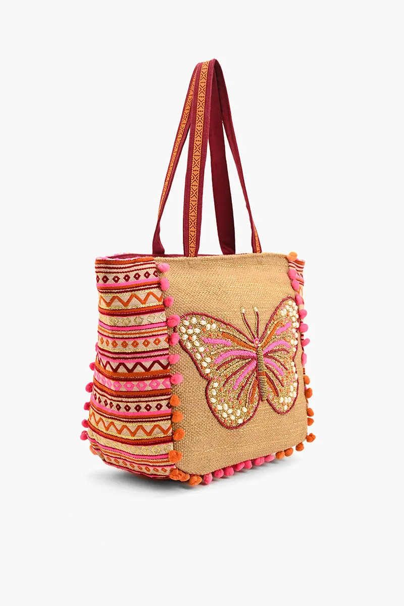 Embellished Shopper Tote Butterfly sold by America & Beyond product image thumbnail 3