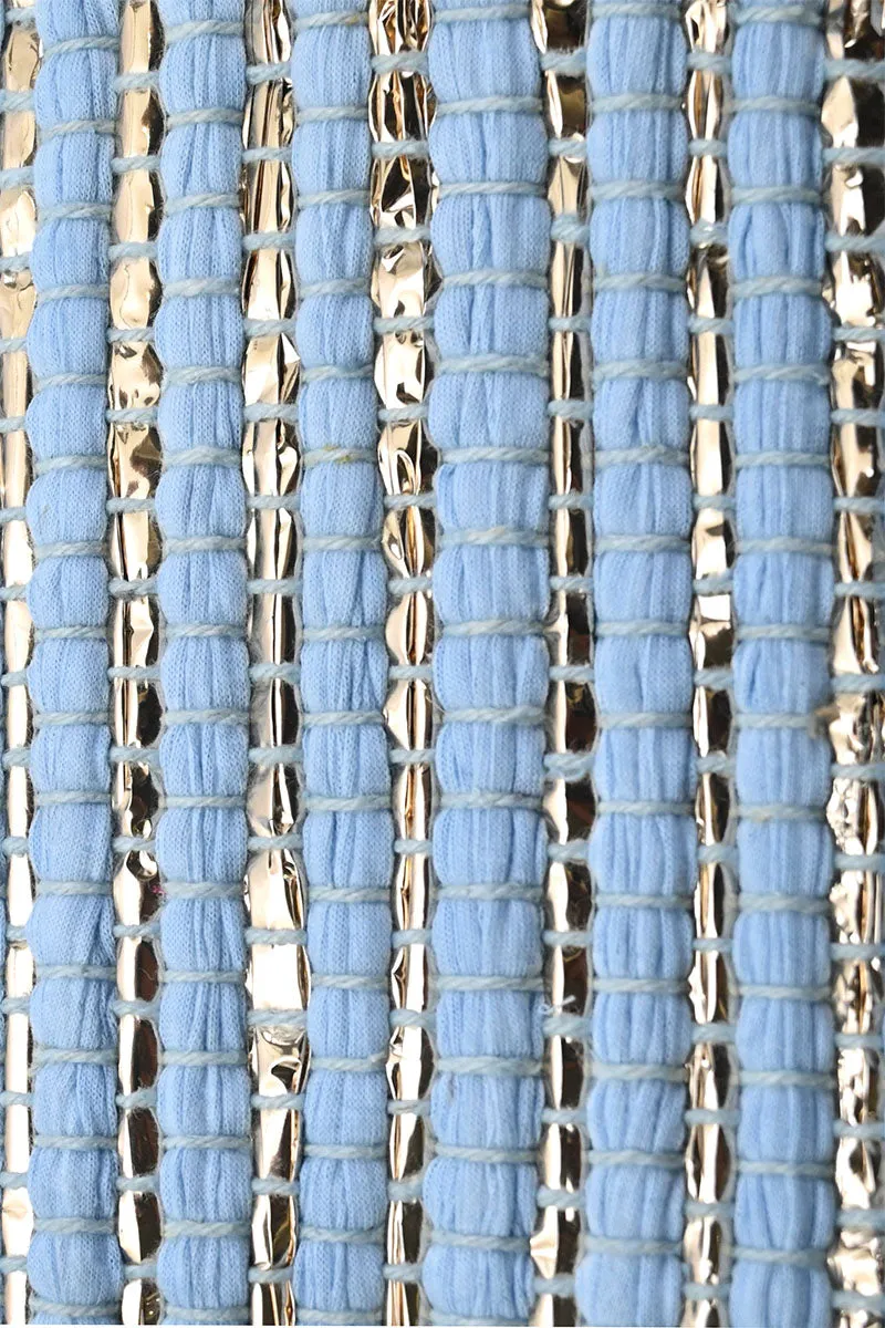 Natural Beauty Upcyled Hand Woven Lt Blue Tote sold by America & Beyond product image thumbnail 2