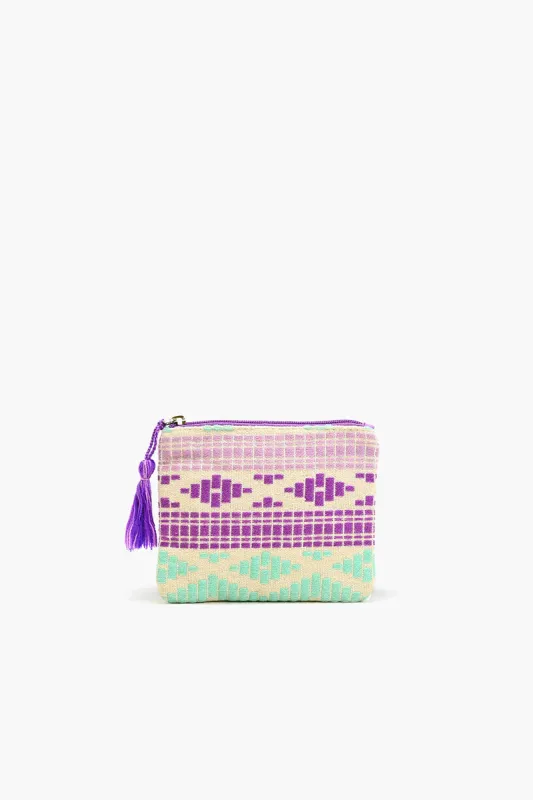 Violet Handwoven Jacquard Coin Bag sold by America & Beyond