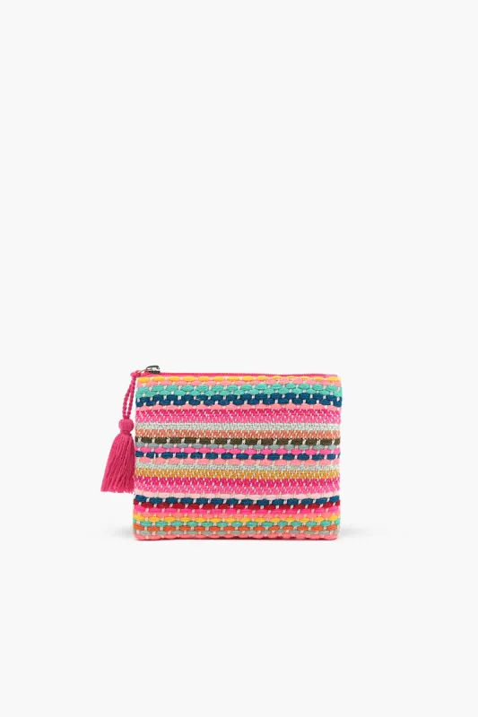 Pink Handwoven Jacquard Coin Bag sold by America & Beyond