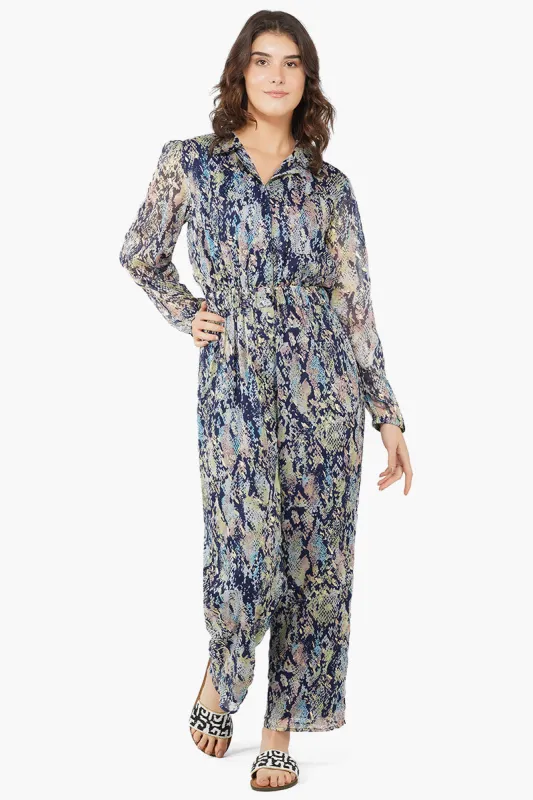 Shimmering Snakeskin Formal Evening Jumpsuit sold by America & Beyond