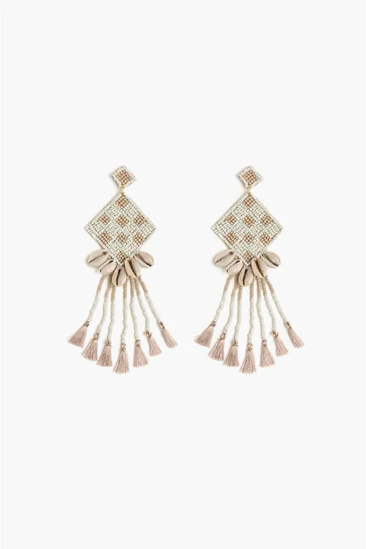 Sea Shells Tassel Earrings sold by America & Beyond