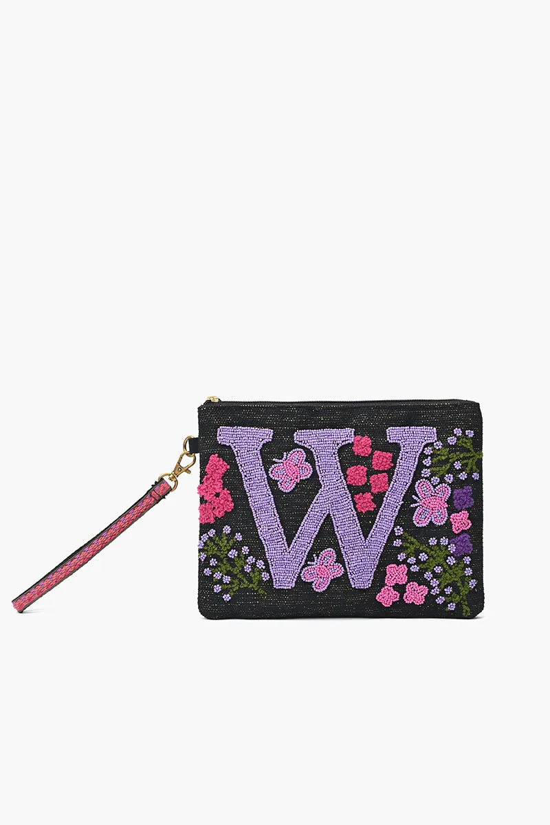 W Personalized Initial Embellished Wristlet Pouch sold by America & Beyond