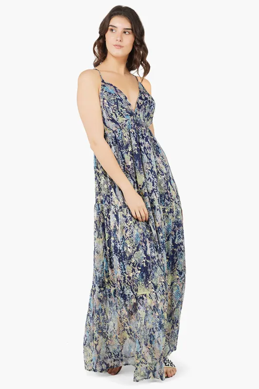 Shimmering Snakeskin Maxi Dress sold by America & Beyond