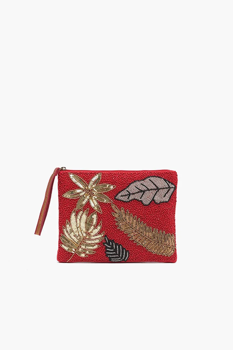 Embellished Tote with Pouch & Coin Red Floral sold by America & Beyond product image thumbnail 3