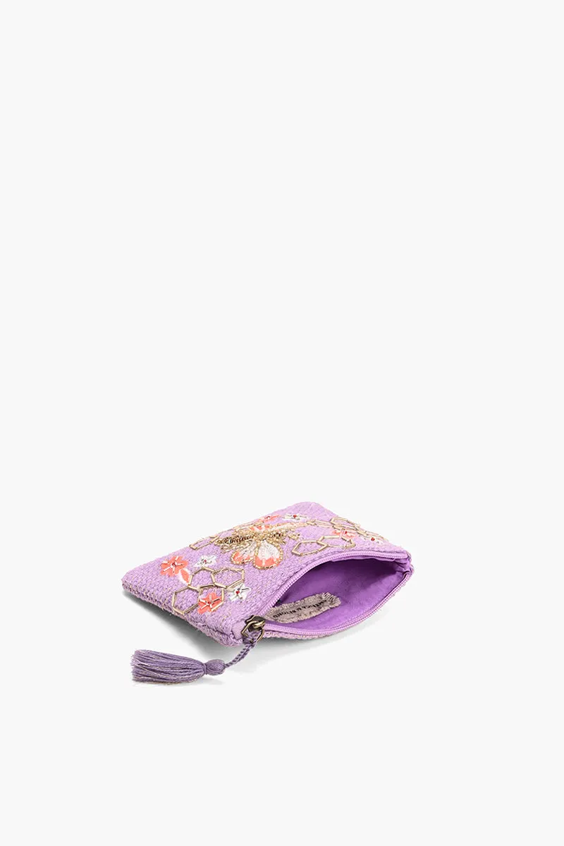 Purple Beaded Bee Embellished Mini Pouches sold by America & Beyond product image thumbnail 3