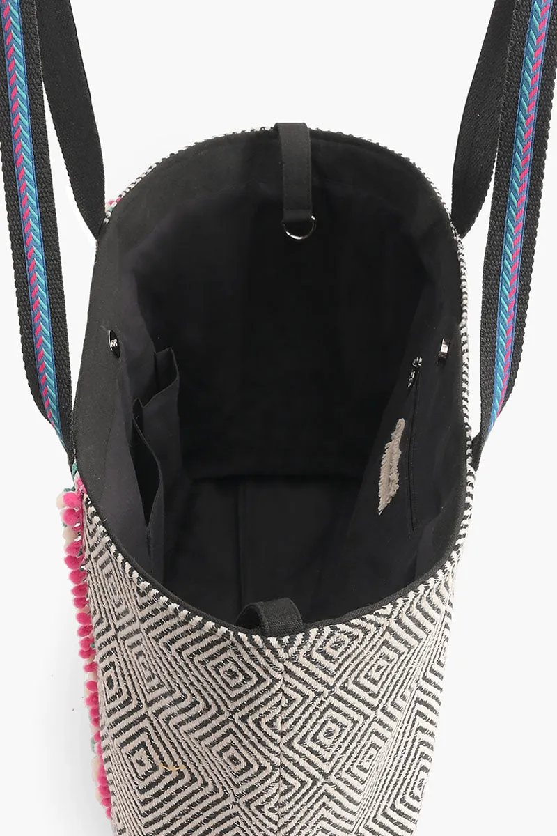 Enchanted Beaded Tote-Hand Beaded Vibrant Large Tote For Women sold by America & Beyond product image thumbnail 5