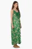 Pine Green Palm Tassel Foil Maxi Dress sold by America & Beyond