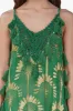Pine Green Palm Tassel Foil Maxi Dress sold by America & Beyond