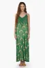 Pine Green Palm Tassel Foil Maxi Dress sold by America & Beyond