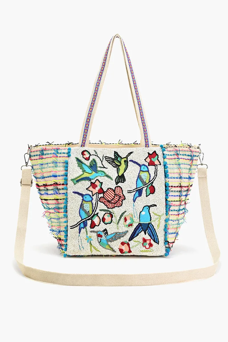 Humming Birds Embellished Tote sold by America & Beyond