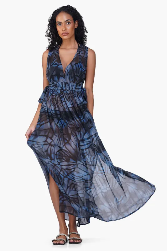 Blue Morpho Printed Cover Up Dress sold by America & Beyond