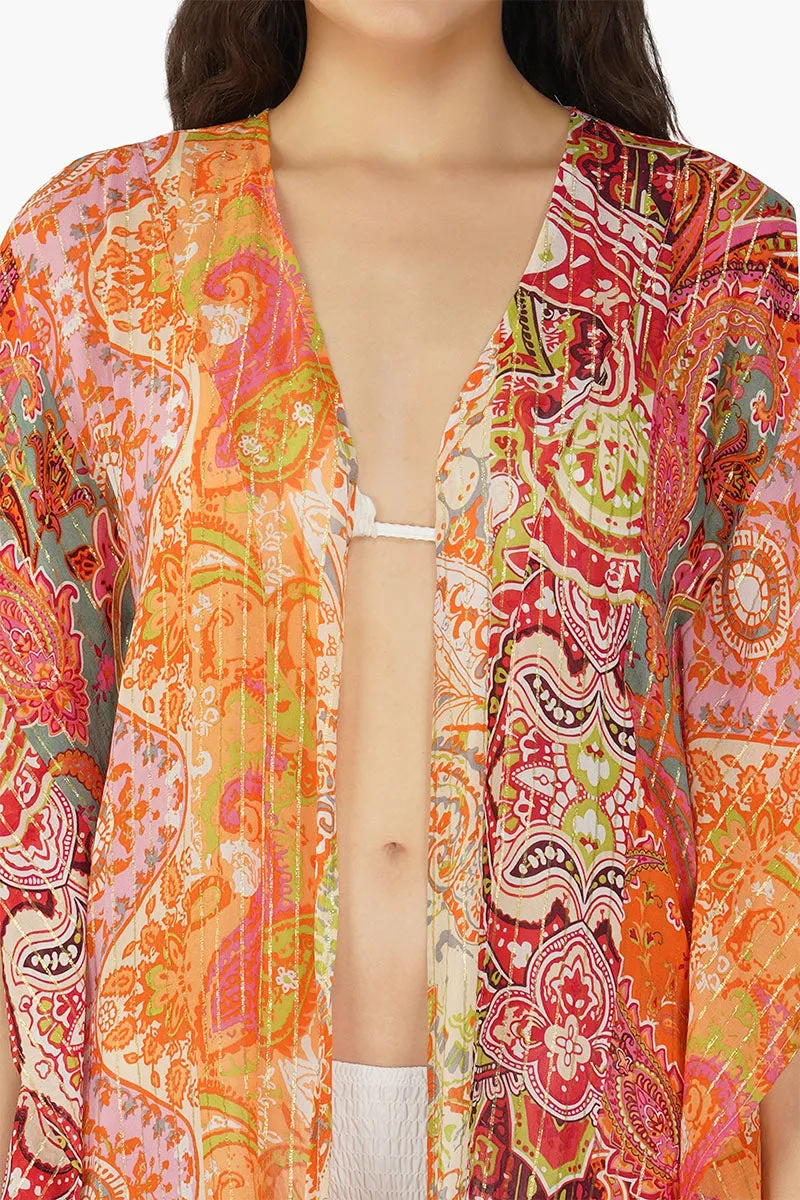 Multi Palm Paisey Strip Cover Up sold by America & Beyond product image thumbnail 5