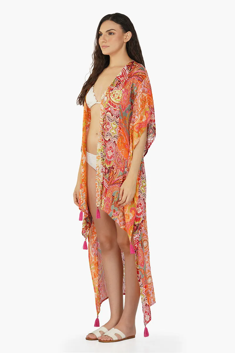Multi Palm Paisey Strip Cover Up sold by America & Beyond product image thumbnail 3