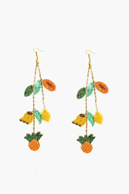 Fruits Hanging Beaded Earrings sold by America & Beyond