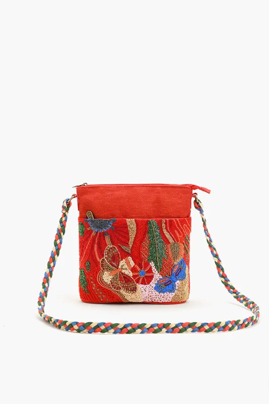 Vermilion Butterfly Bloom Crossbody Bag sold by America & Beyond