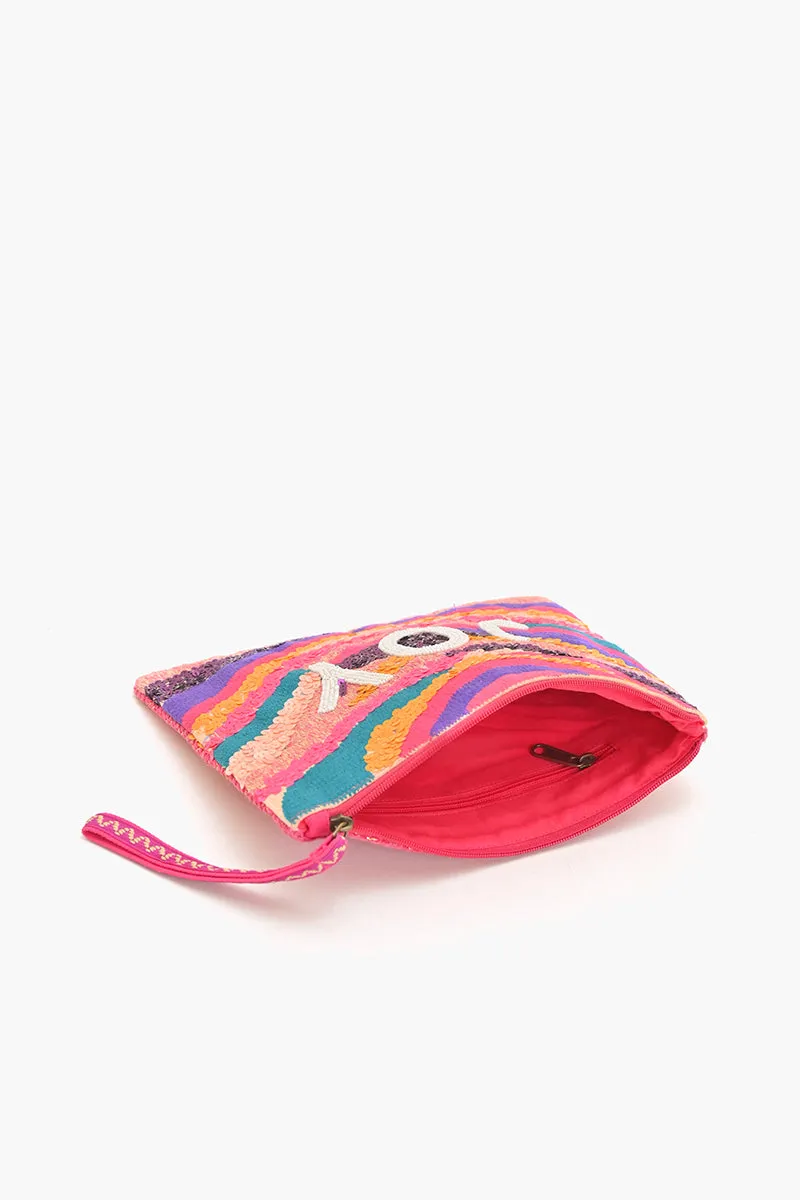 Joy Embellished Wristlet Clutch sold by America & Beyond product image thumbnail 5