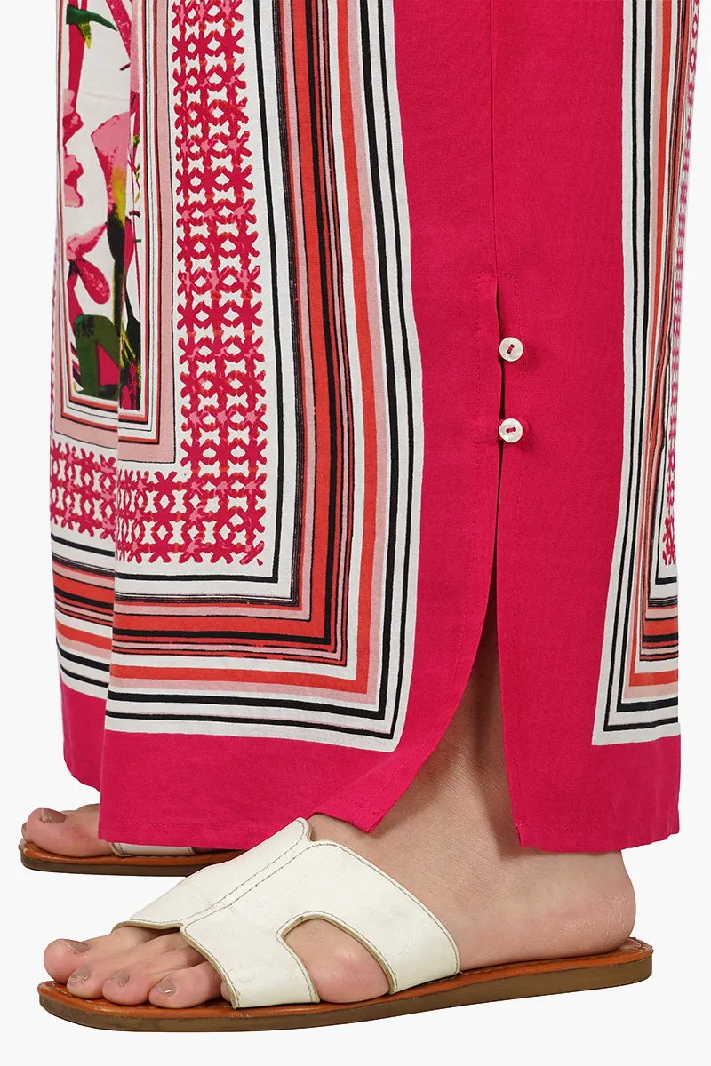 Paradise Floral Printed Pants sold by America & Beyond product image thumbnail 4