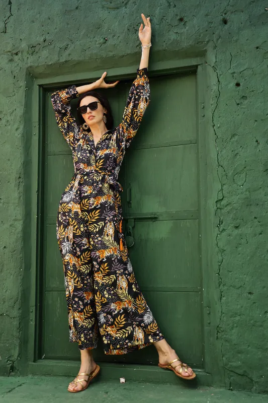 Bengal Tiger Print Jumpsuit sold by America & Beyond