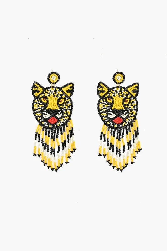 Tiger Beaded Earrings sold by America & Beyond