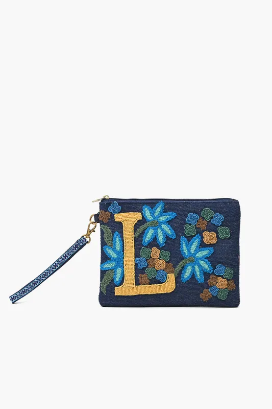 L Personalized Initial Embellished Wristlet Pouch sold by America & Beyond