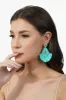 Aqua Green Raffia Earrings sold by America & Beyond