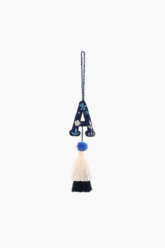 Blue Boho Tassel with Alphabet Hanging sold by America & Beyond