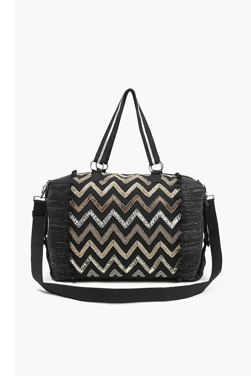 Weekend Travel Bag with Pouch Blk Chevron sold by America & Beyond product image thumbnail 2